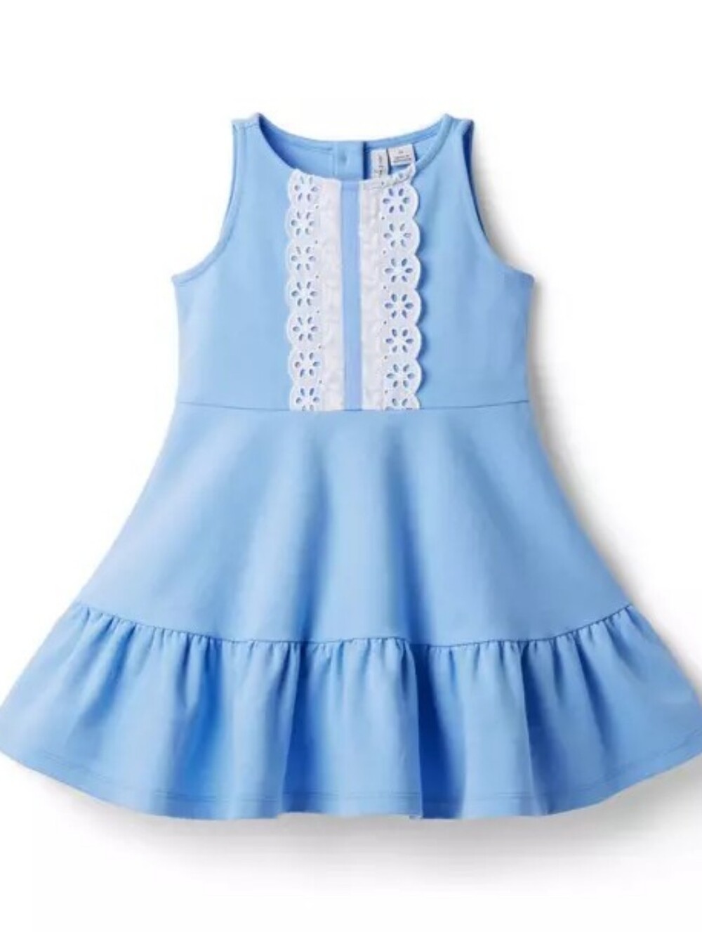 Janie And Jack Eyelet Lace Ponte Dress -  colombo blue